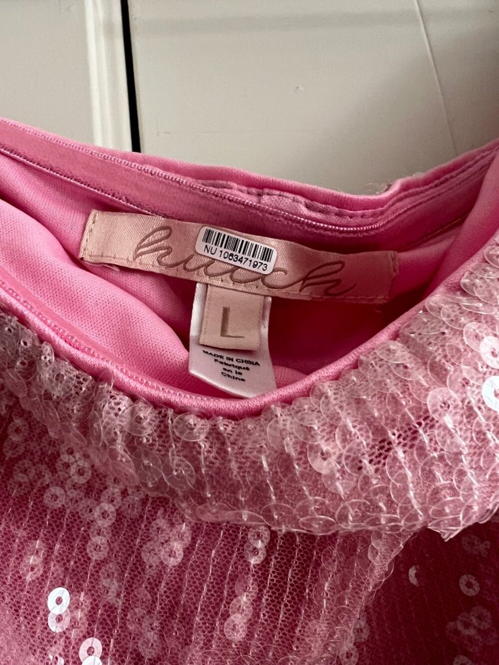 Hutch Strapless Sequin Column Midi Dress (Pink, Large) - Picture 5 of 5